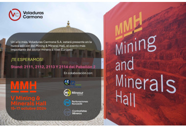 2 días para la inauguración de la V Edición del MMH.  No faltes a la gran cita internacional del sector de la minería. Te esperamos en nuestro stand !!!!